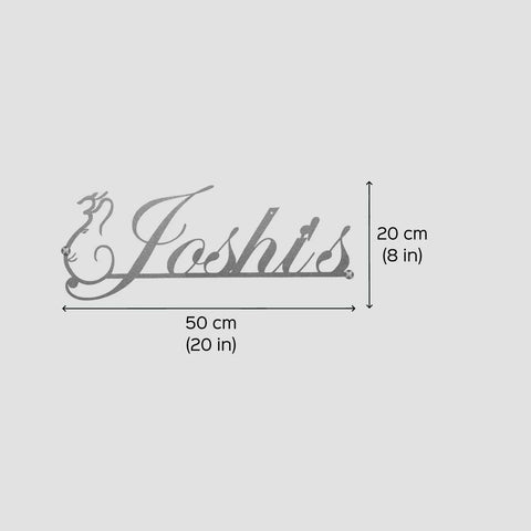 Personalized Rose Gold Ganesha Metal Name Plate for Home Entrance