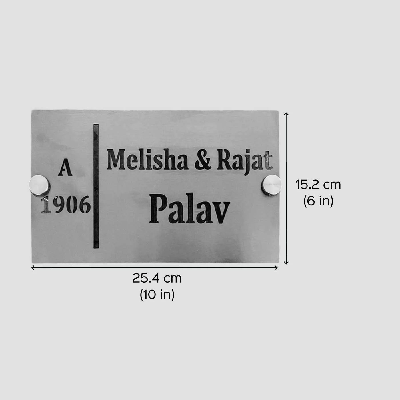 Personalized LED Metal Name Plate for Home – Waterproof Soft Gold Steel Name Plate - Harshita Craft