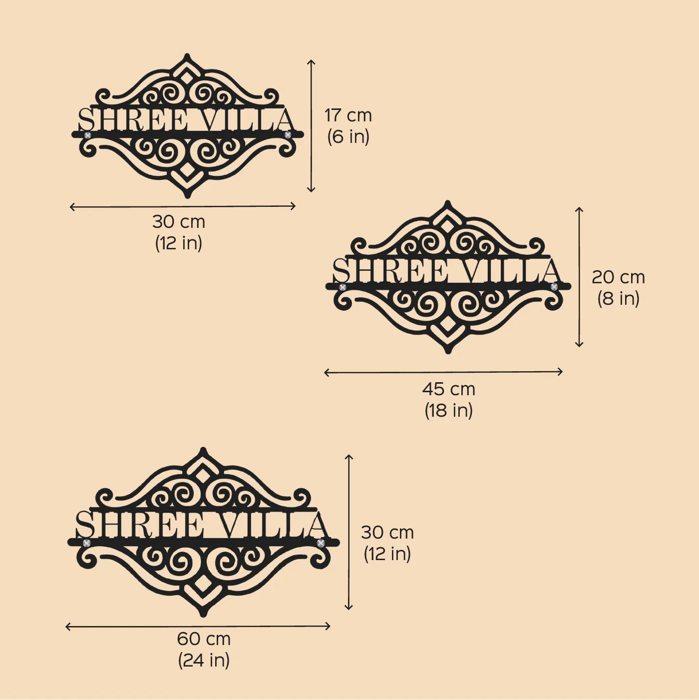 Personalized Laser Cut Metal Name Plate for Home | Sleek Steel Design - Harshita Craft
