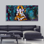 Lord Spiritual Ganesha Canvas Wall Painting - Harshita Craft