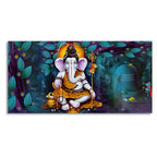 Lord Spiritual Ganesha Canvas Wall Painting - Harshita Craft