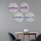 Urban Dreamscapes: Cityscape Bangalore Artistry porcelain plate - Harshita Craft