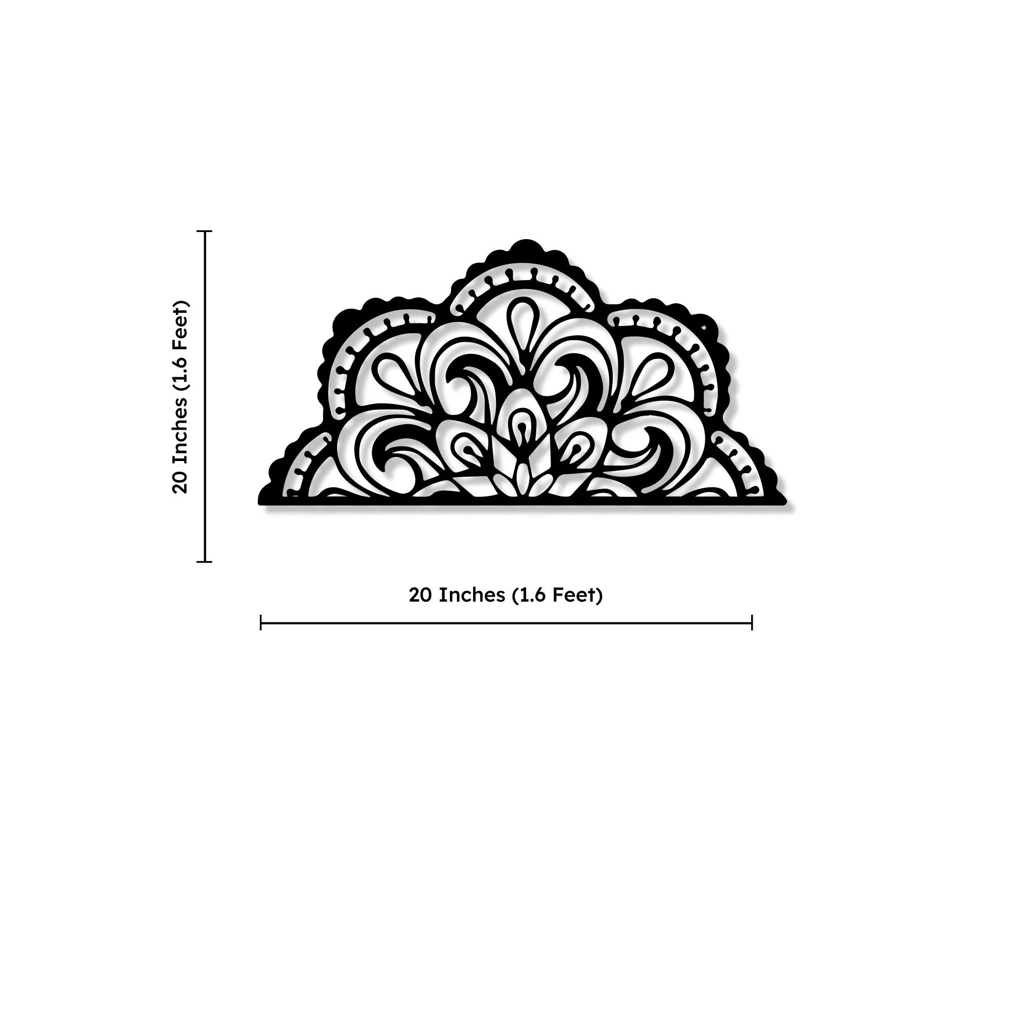 Divided Mandala Pattern Metal Wall Art
