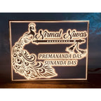 Mor Pankh Acrylic LED Name Plate for Home – Custom Embossed Design - Harshita Craft