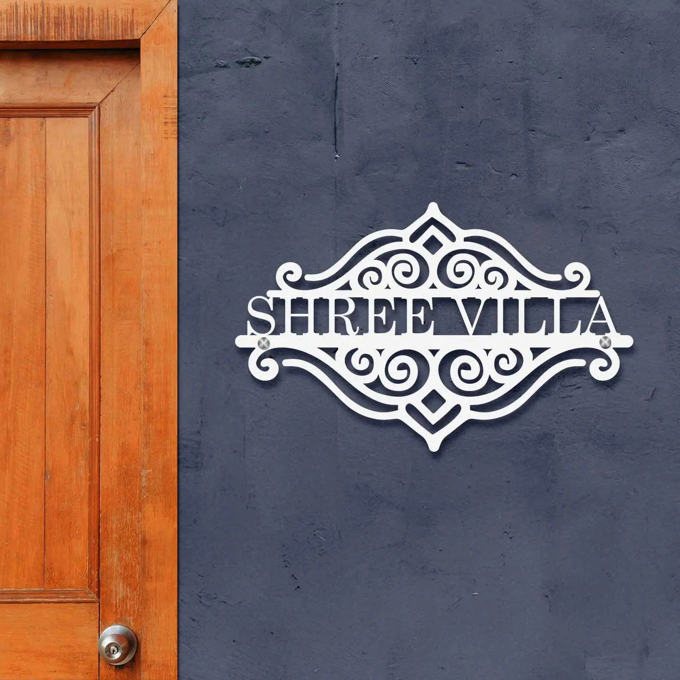 Personalized Laser Cut Metal Name Plate for Home | Sleek Steel Design - Harshita Craft