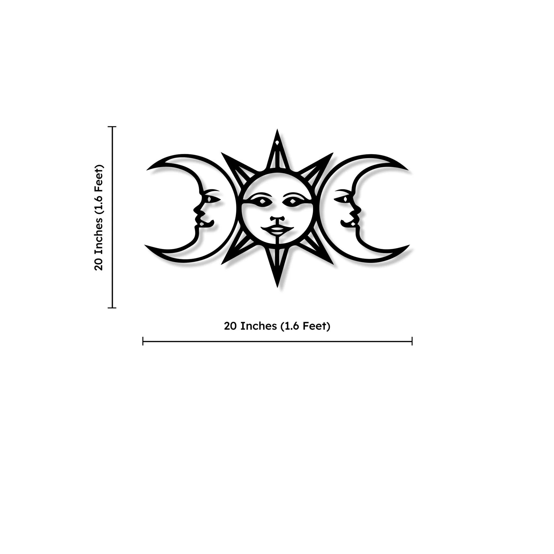 Celestial Sun & Moon Metal Wall Art