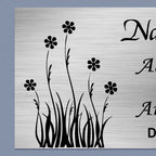 Personalized Stainless Steel Metal Name Plate for Home – Floral Design - Harshita Craft