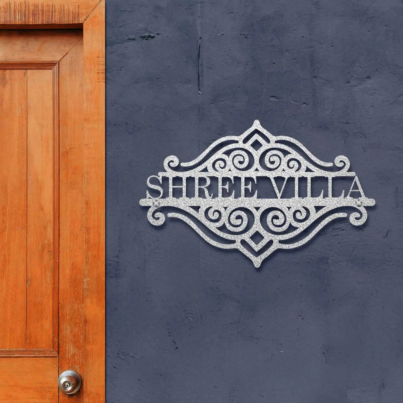 Personalized Laser Cut Metal Name Plate for Home | Sleek Steel Design - Harshita Craft