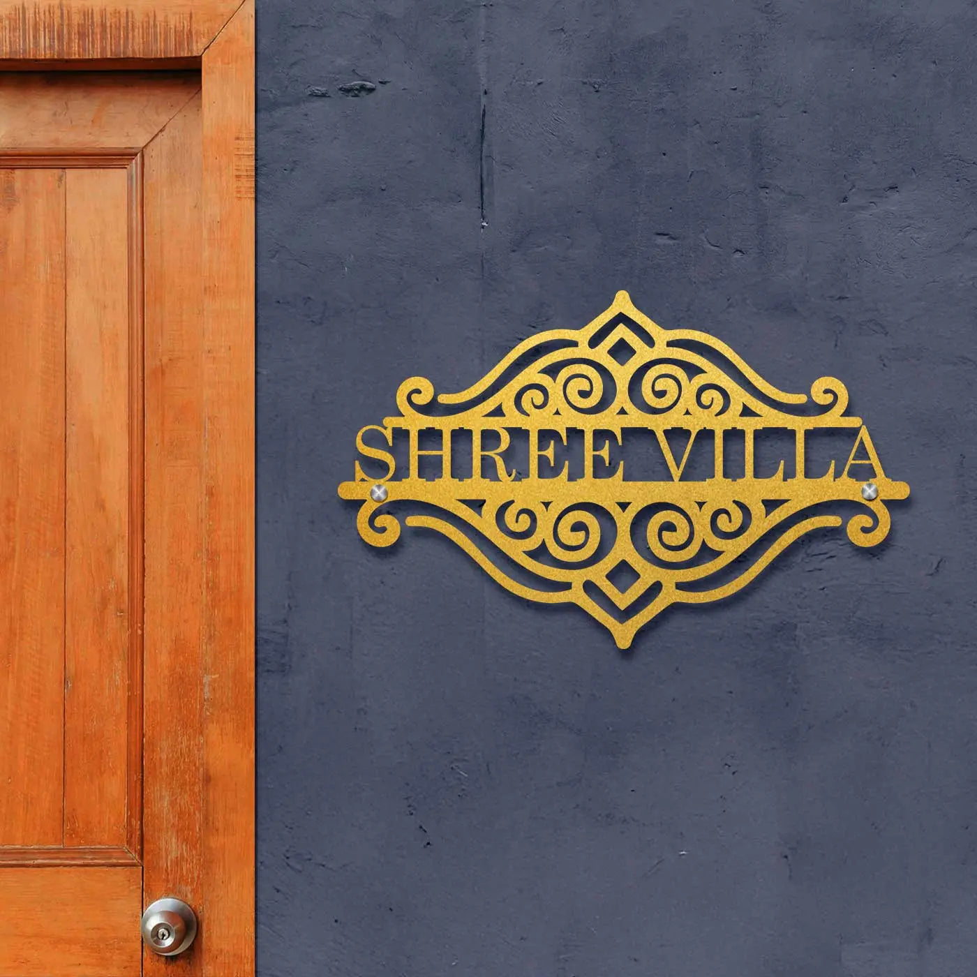 Personalized Laser Cut Metal Name Plate for Home | Sleek Steel Design - Harshita Craft
