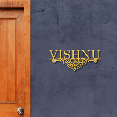 Personalized Laser Cut Elegant Design Metal Name Plate for Home