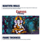 Lord Spiritual Ganesha Canvas Wall Painting - Harshita Craft