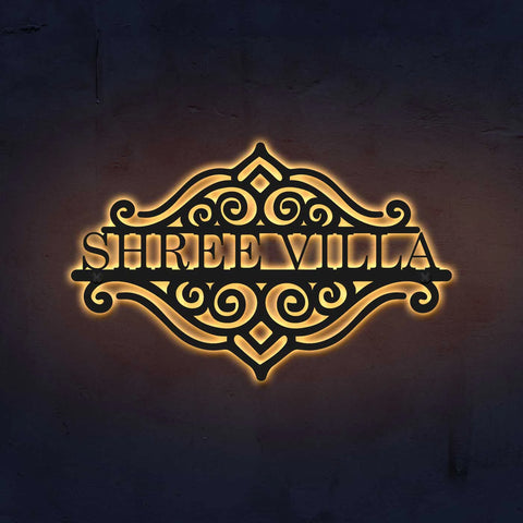 Personalized Laser Cut Metal Name Plate for Home | Sleek Steel Design