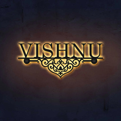 Personalized Laser Cut Elegant Design Metal Name Plate for Home