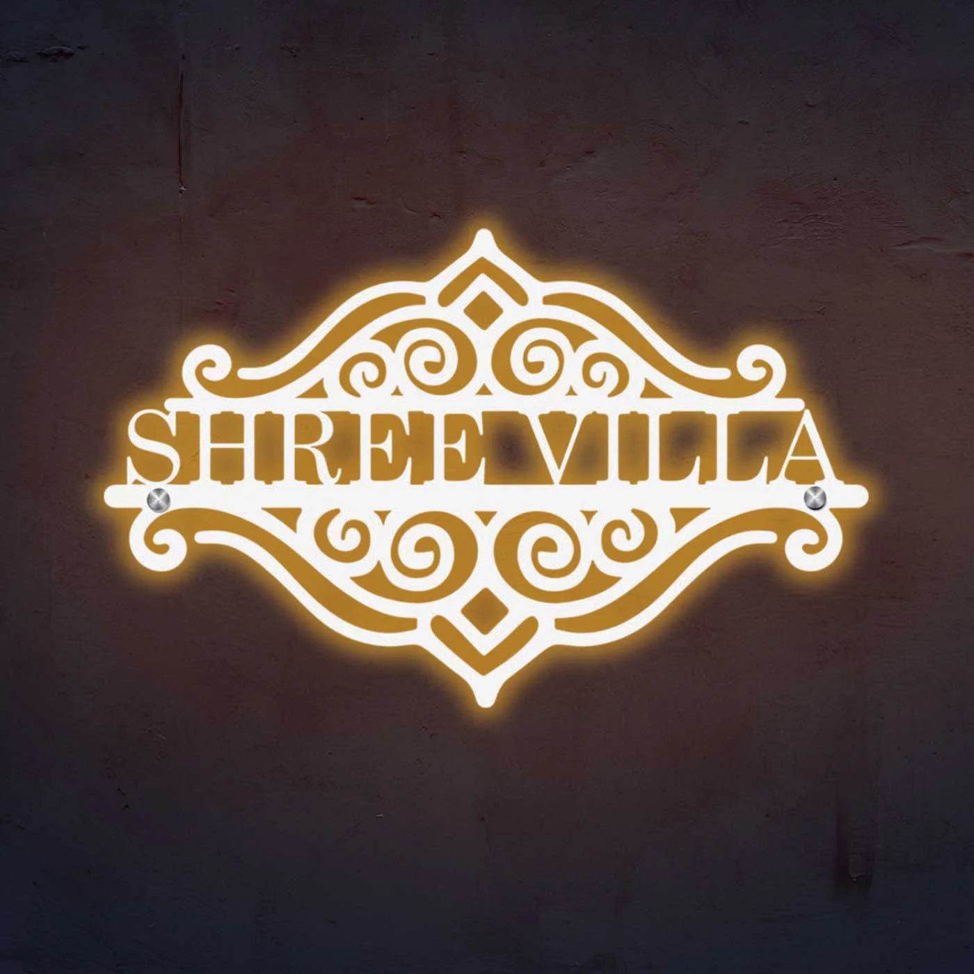 Personalized Laser Cut Metal Name Plate for Home | Sleek Steel Design - Harshita Craft