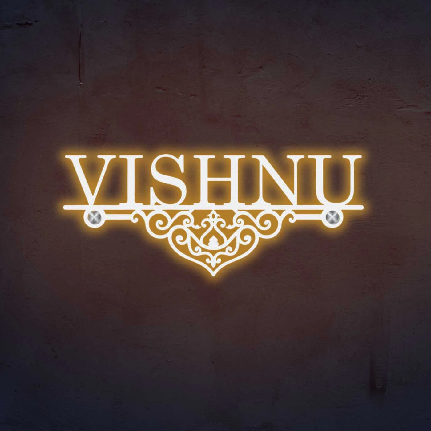 Personalized Laser Cut Elegant Design Metal Name Plate for Home - Harshita Craft