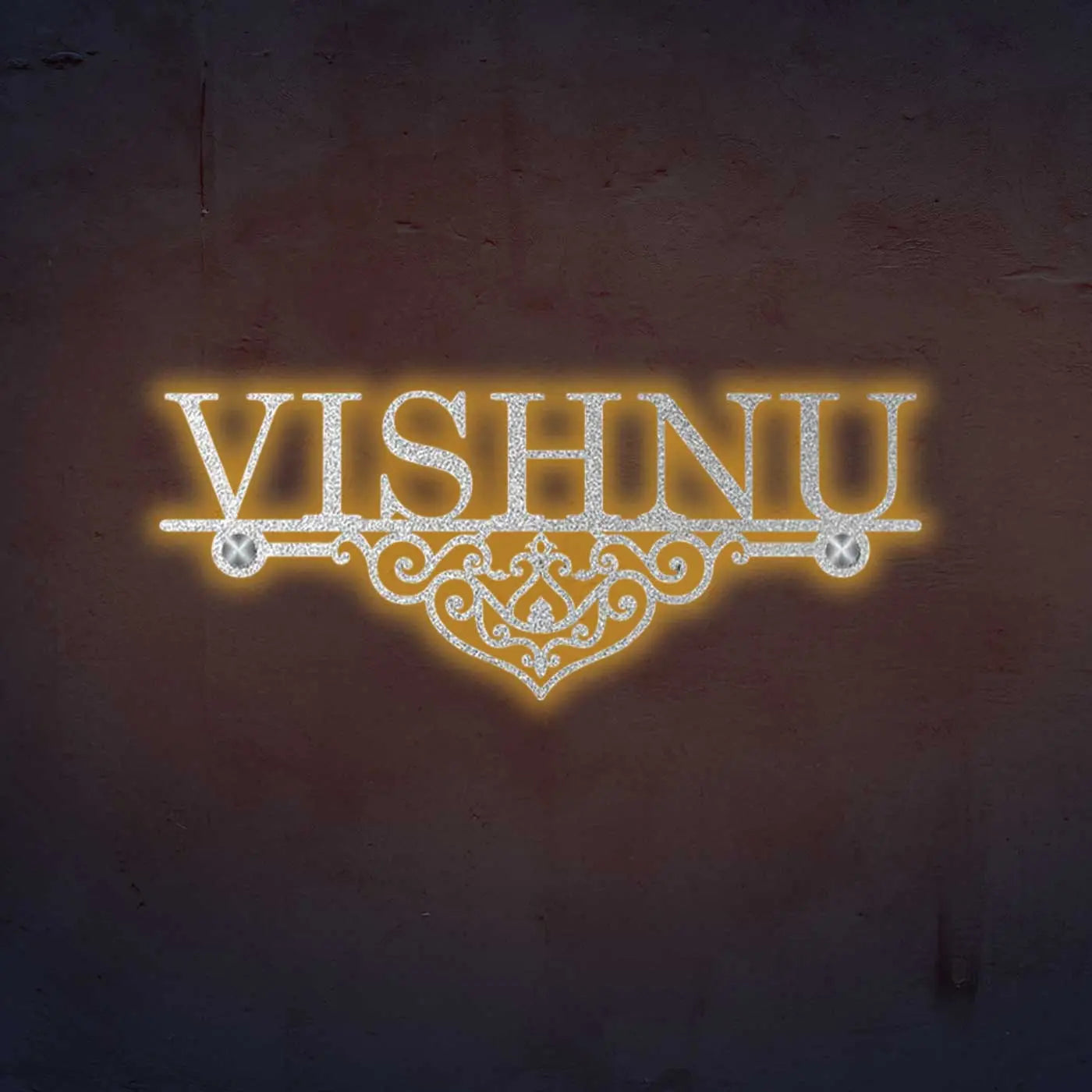 Personalized Laser Cut Elegant Design Metal Name Plate for Home - Harshita Craft