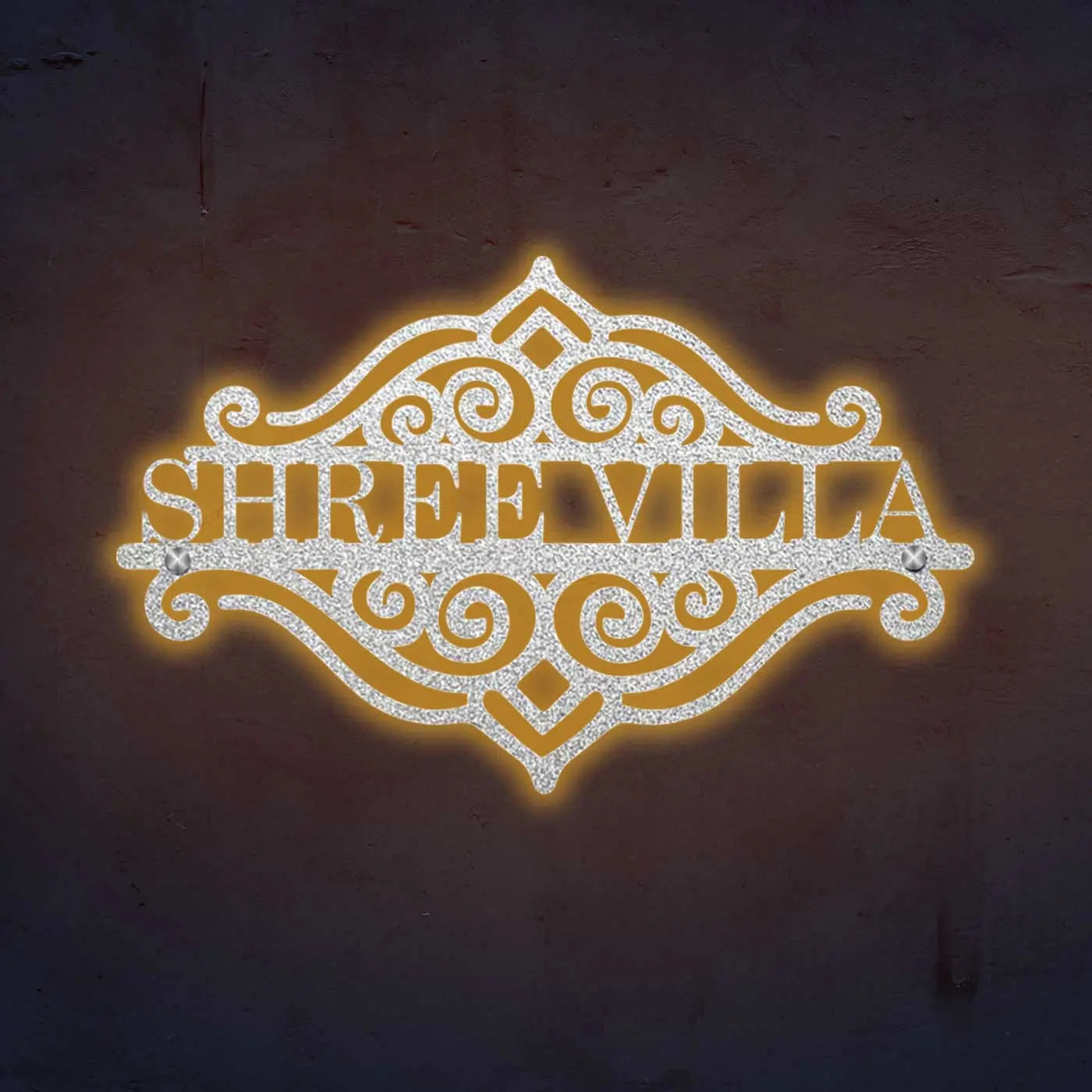 Personalized Laser Cut Metal Name Plate for Home | Sleek Steel Design - Harshita Craft