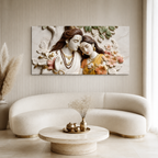 Divine Couple Lord Ram and Goddess Sita 3D Wall Painting Home Decor