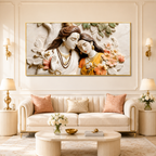Divine Couple Lord Ram and Goddess Sita 3D Wall Painting Home Decor
