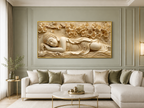 Serene Sleeping Buddha 3D Painting with Embossed Floral Design
