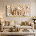 Luxury 3D White Floral Relief Mughal Architecture for Modern Home Decor