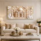 Luxury 3D White Floral Relief Mughal Architecture for Modern Home Decor