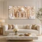 Luxury 3D White Floral Relief Mughal Architecture for Modern Home Decor
