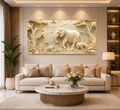 Luxury Elephant 3D Textured Wall Painting with Forest Wildlife Theme