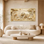 Luxury Elephant 3D Textured Wall Painting with Forest Wildlife Theme