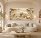 Luxury Elephant 3D Textured Wall Painting with Forest Wildlife Theme