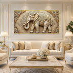 Designer Ganesha Elephant 3D Wall Art for Living Room and Home Decor