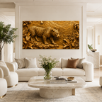 Luxury Jungle Leopard 3D Wall Painting with Nature-Inspired Textured Artwork for Home Decor