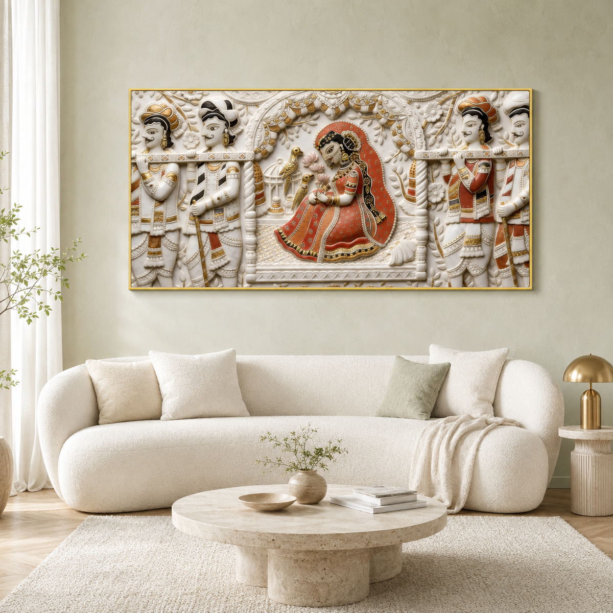 3D Radha Krishna Cultural Wall Art for Living Room and Home