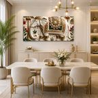 Ornamental Elephant 3D Wall Painting for Premium Living Room Interiors