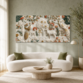 Premium Peacock and Deer 3D Canvas Wall Art for Modern Living Room Decor
