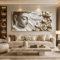 Gautam Buddha 3D Canvas Print - Tranquil Spiritual Art for Meditation Room