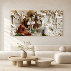 Modern 3D Radha Krishna Wall Painting Art Print Frame for Living Room