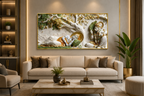 Divine Hindu 3D Wall Art – Traditional Indian Deity Painting with Gold Embossed Details
