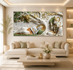 Divine Hindu 3D Wall Art – Traditional Indian Deity Painting with Gold Embossed Details