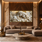 Elegant Modern 3D Wall Art Sculpted Marble Radha Krishna Canvas Painting