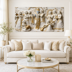 Luxury Radha Krishna 3D Painting – Traditional Indian Divine Artwork for Living Room