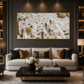 Luxurious 3D Sculpted Indian Sacred Cows Wall Decor - Pichwai Style Canvas Art with Gold Accents