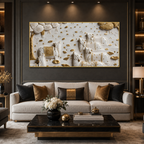 Luxurious 3D Sculpted Indian Sacred Cows Wall Decor - Pichwai Style Canvas Art with Gold Accents
