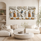 Traditional 3D Embossed Radha Krishna Playing Holi Painting High End Marble Effect Canvas painting
