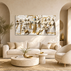 Premium Golden Accent Radha Krishna 3D Canvas Print for Home Decor