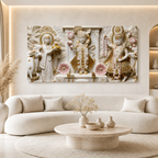Artistic 3D Shrinathji Embossed Marble Canvas Frame Wall Decor Art
