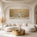 Elegant Modern 3D Wall Art Sculpted Marble Buddha Statue Canvas Print for Living Room Wall