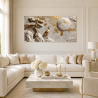 Auspicious 3D Golden Crane and Pine Tree Canvas Painting High End Feng Shui Wall Decor for Living Room