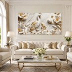 Contemporary 3D Sculpted Peacock Feature Wall Art Modern Luxury Nature Canvas Painting for Living Room