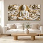 Divine Buddha Meditation 3D Look Canvas Wall Painting for Home and Office